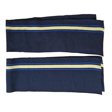 2 stk. ribkant sort, blå, guld 